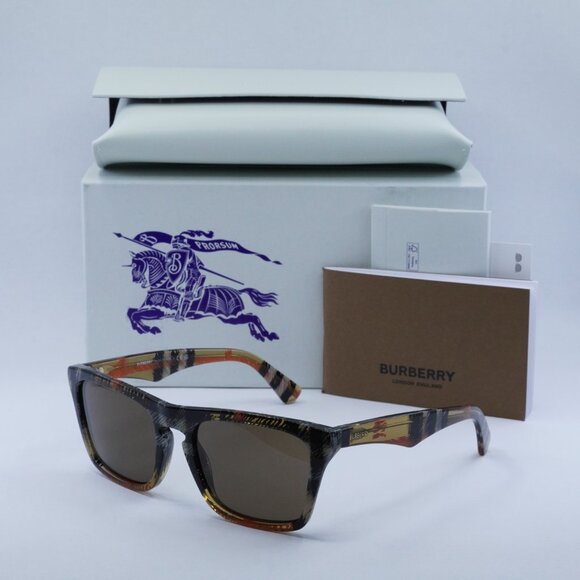 Burberry BE4434 414673 Square Sunglasses - Check Sand/Brown - Picture 6 of 9